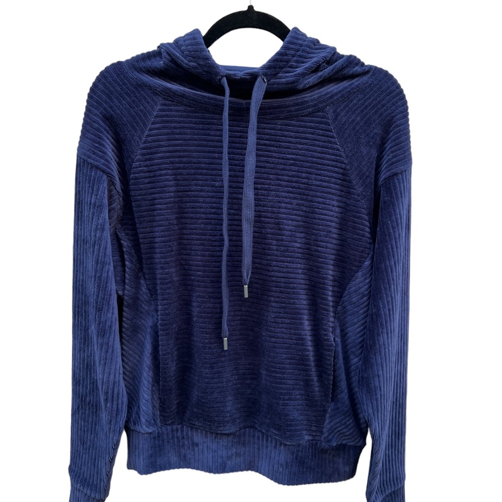 Zella Plush Corduroy Hoodie in Navy Peacoat NWT Size XS - Picture 7 of 12